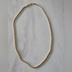14K Yellow Gold Rope 5mm Italy  Chain Twist 23G Necklace Hollow Thick New 22in
